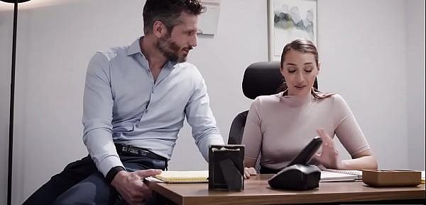  Busty secretary fucks boss to up career